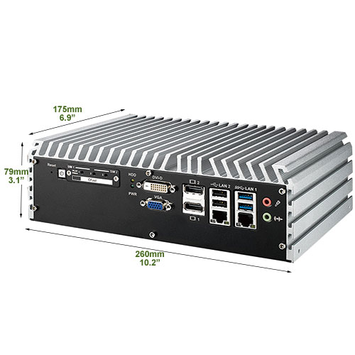 Echo 236F-PoE Industrial Fanless Mini PC with 4 x PoE and 3 x SIM Slots