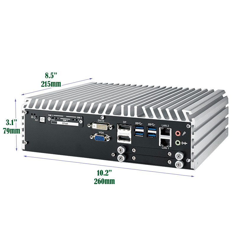 Echo 236FE-PoE i7 Fanless Mini PC - An Embedded System with PCIe Express x16 slot and 4 PoE Ports