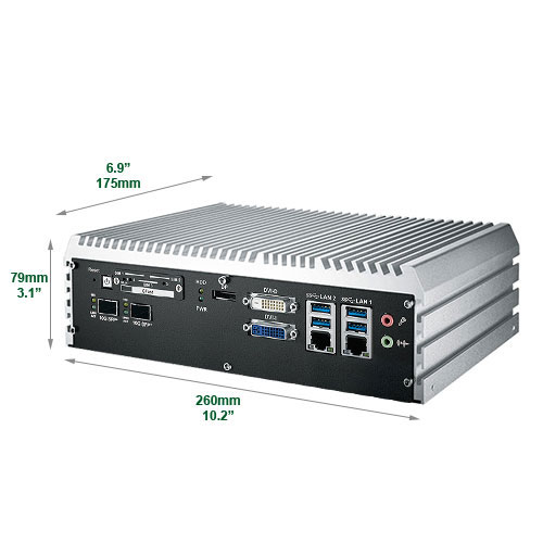 Echo 236FO-10GS IoT-Device Fanless Mini PC with Dual 10GE SFP+ Fiber Optic LANs and 4 GigE PoE Ports