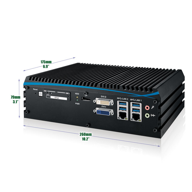 Echo 246F-PoE Industrial Fanless Mini PC with 4 x PoE and 3 x SIM Slots