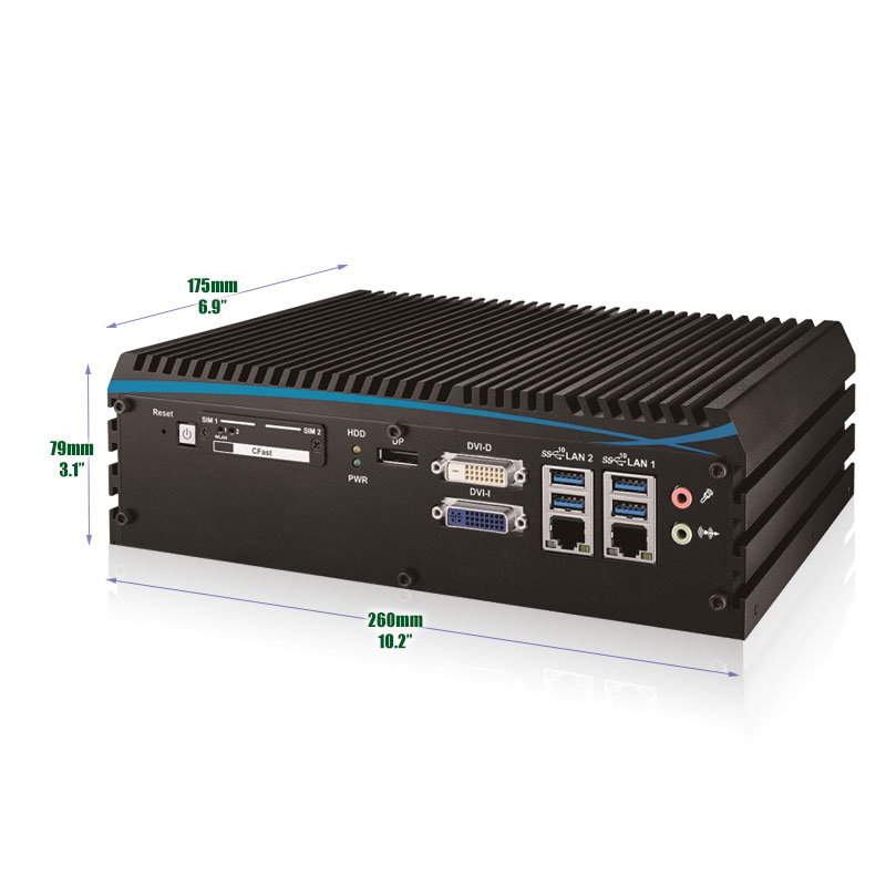 Echo 246F Embedded Fanless Mini PC with i7 CoffeeLake and Dual NIC
