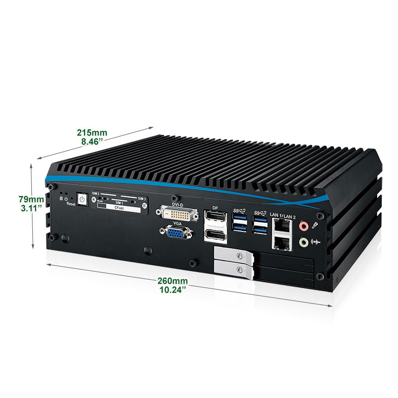 Echo 246FE-PoER i7 Fanless Mini PC - A Small Form Factor PC with PCIe Express x16 slot and 4 PoE Ports