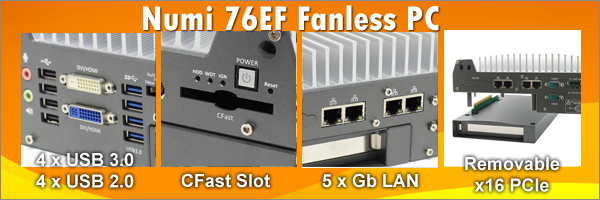 Numi 76EF i7 Fanless Mini PC with PCIe x16 Slot